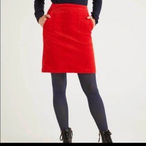 Boden Leonie Corduroy Skirt Red Orange sz 10P
